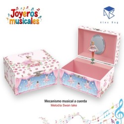 JOYERO MUSICAL PEQUEÑO BALLERINES AND ROSES