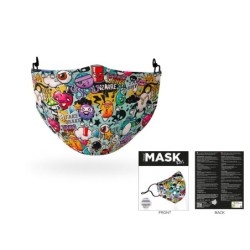 Máscara infantil de cobertura de poliéster Graffiti