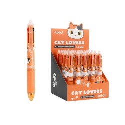 Bolígrafo Borrable 4 en 1 ORANGE CAT - expositor 25 uds