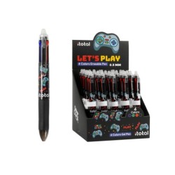 Bolígrafo Borrable 4 en 1 LET'S PLAY - expositor 25 uds