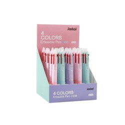 Boligrafo Borrable 4 en 1 pastel - expositor 25 uds