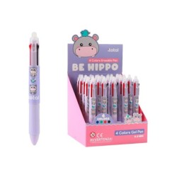 Boligrafo Borrable 4 en 1 HIPPO - expositor 25 uds