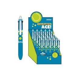 Bolígrafo Borrable 4 en 1 TENNIS - expositor 25 uds