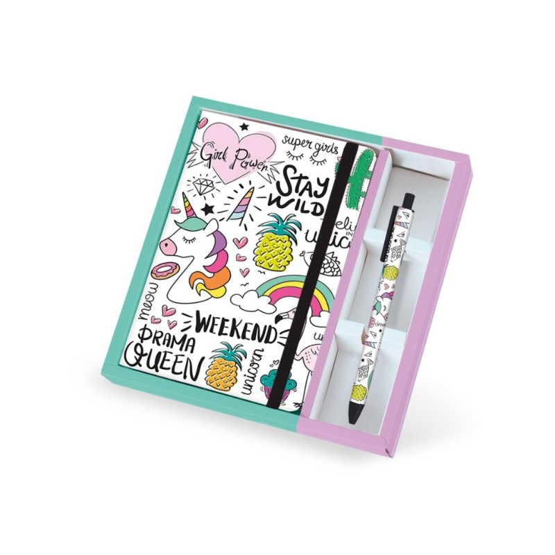Cuaderno A5 + Bolígrafo UNICORN Cuaderno A5 + Bolígrafo UNICORN