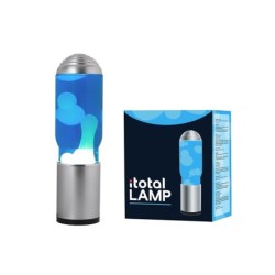 Lamp ADA con Base Plateada, Líquido Azul y Cera Blanca