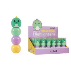 Resaltadores HELLO DINO - expositor 24 uds