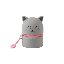 Mini estuche de silicona GREY CAT