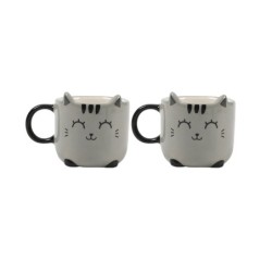 Taza de Espresso GREY CAT set de 2 uds