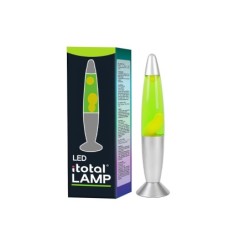 Lámpara de Lava LED Bullet con Luz Verde y Base Plateada