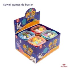 EXP.12 SETS GOMAS SPACE SURTIDAS Exp. 16 x 13,7 x 8,8 cm. Unid. 8 x 6,5 x 3 cm.