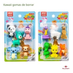 SET GOMAS FAUNA MUNDIAL,2 SURTIDOS Exp. 30,5 x 30 x 10 cm. Unid. 17 x 10,5 x 2,5cm.