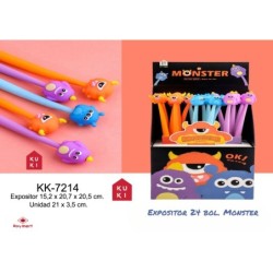 EXP.24 BOLIS GEL MONSTER LONG Expositor 15,2 x 20,7 x 20,5 cm. Unid.21 x 3,5 cm.