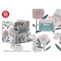 DIARIO A5 168H.C/CANDADO ROMANTIC SPIRIT 14 x 21,50 x 2 cm.