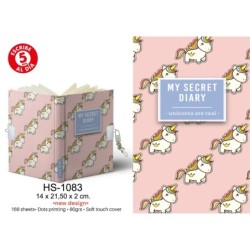 DIARIO A5 168H.C/CANDADO UNICORNS ARE REAL 14 x 21,50 x 2 cm.