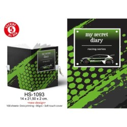 DIARIO A5 168H.C/CANDADO RACING SERIES 14 x 21,50 x 2 cm.