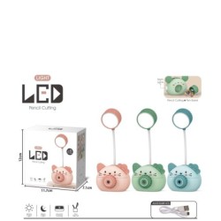 LAMPARA MESA CON COMPLEMENTOS CAT,3 COLORES 1,5 x 6,6 x 22 cm