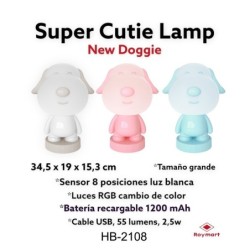 LED LAMP DOG RGB 8 CAMBIOS COLOR ,3 COLORES 25,3 x 18,5 x 32,4 cm.