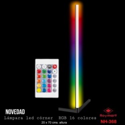 LAMPARA CORNER LED CON RADIO CONTROL CON 90 LEDS 20 x 70 cms. altura