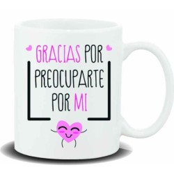 NEW MUG CON MENSAJE GRACIAS POR PREOCUPARTE 8 x 8 x 9,5 cm.