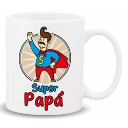 MUG CON MENSAJE ,SUPER PAPA 8 x 8 x 9,5 cm.