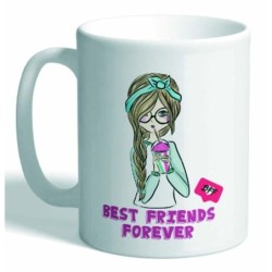 MUG CON MENSAJE BEST FRIENDS FOREVER 8 x 8 x 9,5 cm.