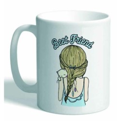 MUG CON MENSAJE BEST FRIEND 8 x 8 x 9,5 cm.