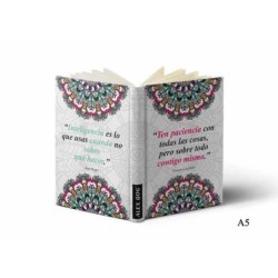 LIBRETA C/ MENSAJE A5 MANDALA TEN PACIENCIA CON.. Tamaño A5