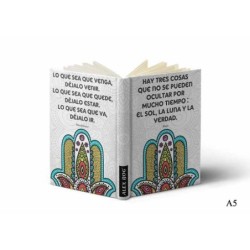 LIBRETA C/ MENSAJE A5 MANDALA HAMSA HANDS Tamaño A5