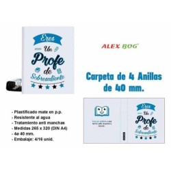 CARPETA 4 ANILLAS ,PARA UN PROFE DE SOBRESALIENTE 32 x 26 x 5 cm