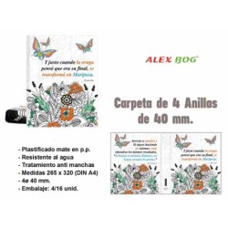 CARPETA 4 ANILLAS ,COL.MANDALA,Y JUSTO CUANDO... 32 x 26 x 5 cm