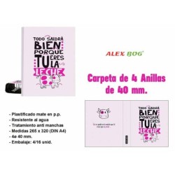 CARPETA 4 ANILLAS ,TODO SALDRA BIEN PORQUE ERES LA 32 x 26 x 5 cm