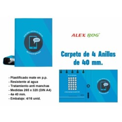 CARPETA 4 ANILLAS CONECTING PEOPLE AZUL 32 x 26 x 5 cm