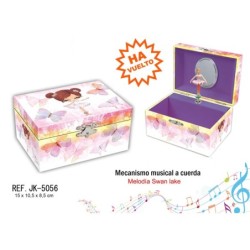 JOYERO MUSICAL PEQ. COL.BALLERINA BUTERFLYS 15 x 10,50 x 8,50 cm.