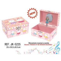 JOYERO MUSICAL PEQUEÑO DANCING CATS 15 x 10,50 x 8,50 cm.