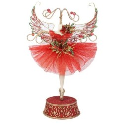 PORTA COLLARES BUSTO SOBRE CABINET ROJO 30 x 18 x 10 cm