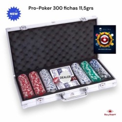 MALETA ALUMINIO JUEGO POKER 300 FICHAS 38 x 20 x 7 cm