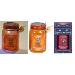 TARRO CON LUZ KUKUXUMUXU POSTUREO Caja: 8,5 x 8,5 x 14,5 cm Tarro: 8 x 8 x 14 cm