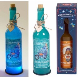 BOTELLA CON LUZ KUKUXUMUXU BULTAKO 29,5 x 8 x 8 cm.