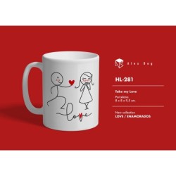 MUG ENAMORADOS STROKES IN LOVE 8 x 8 x 9,5 cm.