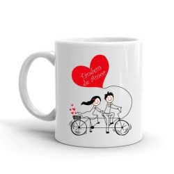 MUG ENAMORADOS AMOR EN TANDEM 8 x 8 x 9,5 cm.