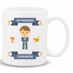 MUG CON MENSAJE ,MI PRIMERA COMUNION NIÑO 8 x 8 x 9,5 cm.
