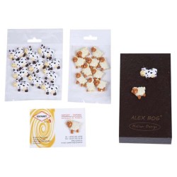 SET 12 STICKERS VACA/OVEJA ,2 MODELOS Blister: 11 x 9 x 1 cm Unid.: 2 x 3 cm