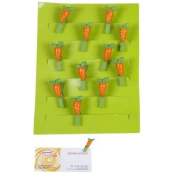 SET 12 PINZAS ZANAHORIA Blister: 15 x 10 x 1 cm