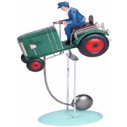 FIGURA METAL BALANCIN TRACTOR VERDE 25 x 9 x 36 cm