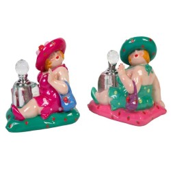 COJIN C/FRASCO ESENCIA MOD.FATTY ,2 COL. 8,5 x 9,5 x 8 cm