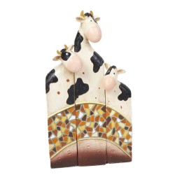 TRIO DE VACAS MANCHAS NEGRAS ,COL MOSAICO 20 x 12 x 3 cm