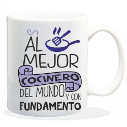 MUG CON MENSAJE PARA EL MEJOR COCINERO... 8 x 8 x 9,5 cm.