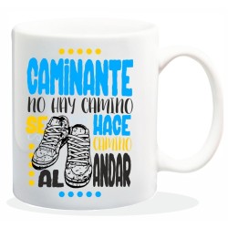 MUG CON MENSAJE ,CAMINANTE NO HAY CAMINO..... 8 x 8 x 9,5 cm.