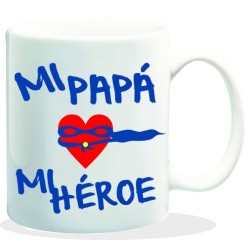 MUG CON MENSAJE MI PAPA....MI HEROE 8 x 8 x 9,5 cm.