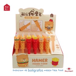 EXP.48 BOLIS FAST FOOD MASAJE,3 COLORES Exp: 15,5 x 21 x 25 cm. Und: 14,5 x 3 cm.